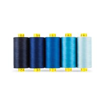 Gutermann Mara 100 All Purpose Thread Color Shades Pack - Tex 30 - 1,093 yds. - 5/Pack - Blue