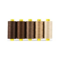Gutermann Mara 100 All Purpose Thread Color Shades Pack - Tex 30 - 1,093 yds. - 5/Pack - Brown