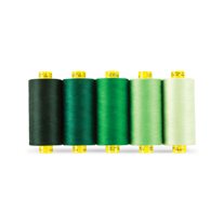 Gutermann Mara 100 All Purpose Thread Color Shades Pack - Tex 30 - 1,093 yds. - 5/Pack - Green